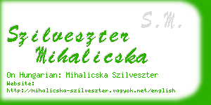 szilveszter mihalicska business card